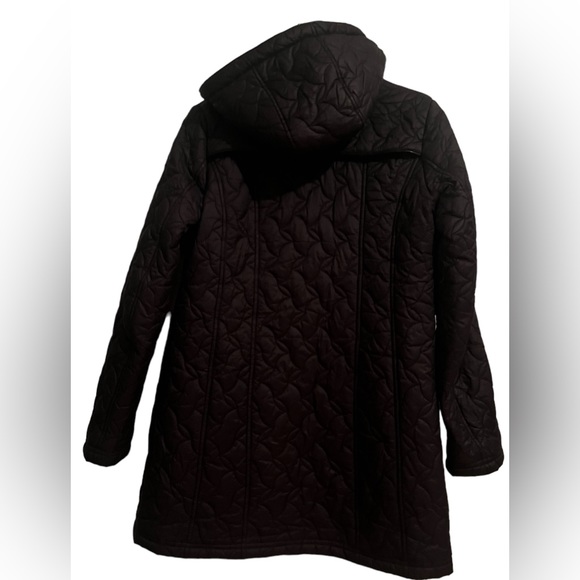 Larry Levine Womens Lightweight Quilted Textured Black Mid-length Puffer SzS - Picture 3 of 14